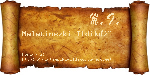 Malatinszki Ildikó névjegykártya